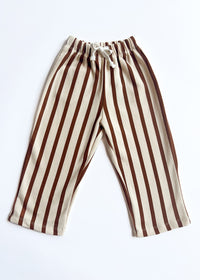 Striped French Terry Pant - Cream & Rust