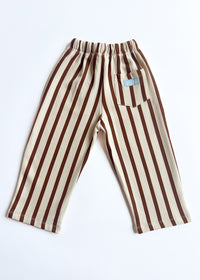 Striped French Terry Pant - Cream & Rust