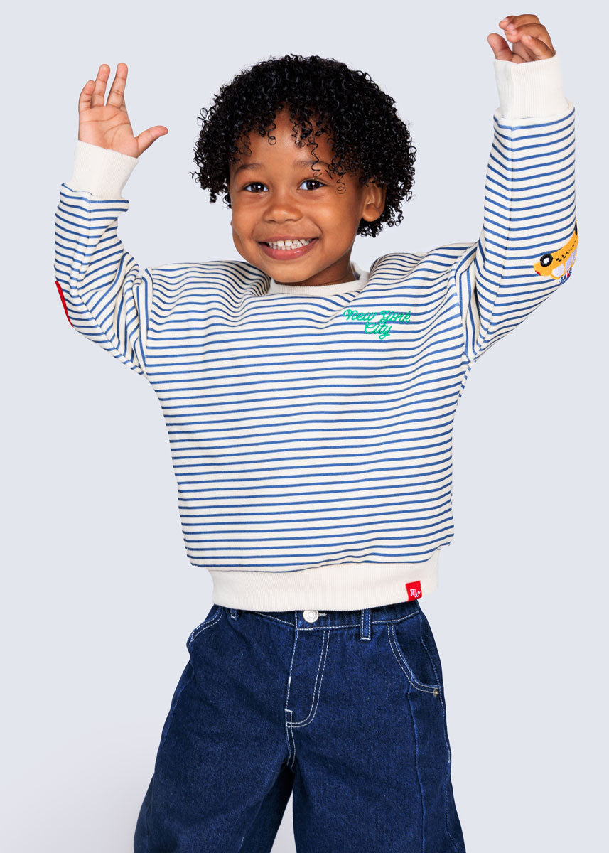 New York City Striped Patch Sweatshirt