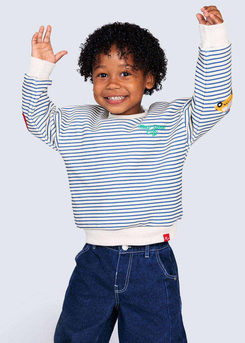 New York City Striped Patch Sweatshirt