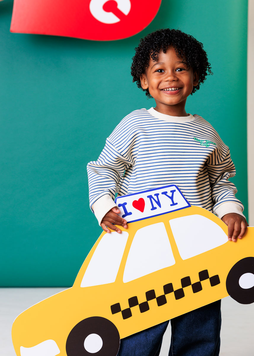 New York City Striped Patch Sweatshirt