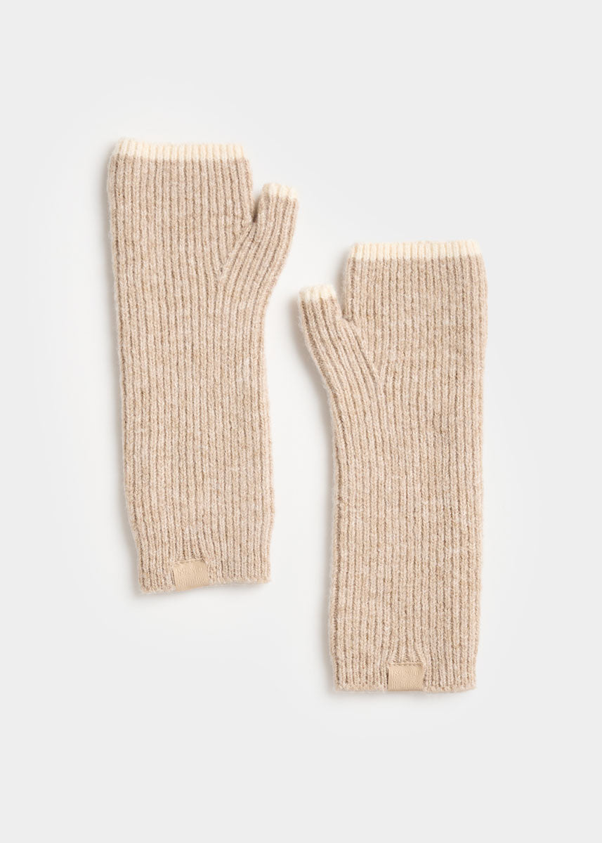MAD HTR Wrist Warmers - Tan & Antique White