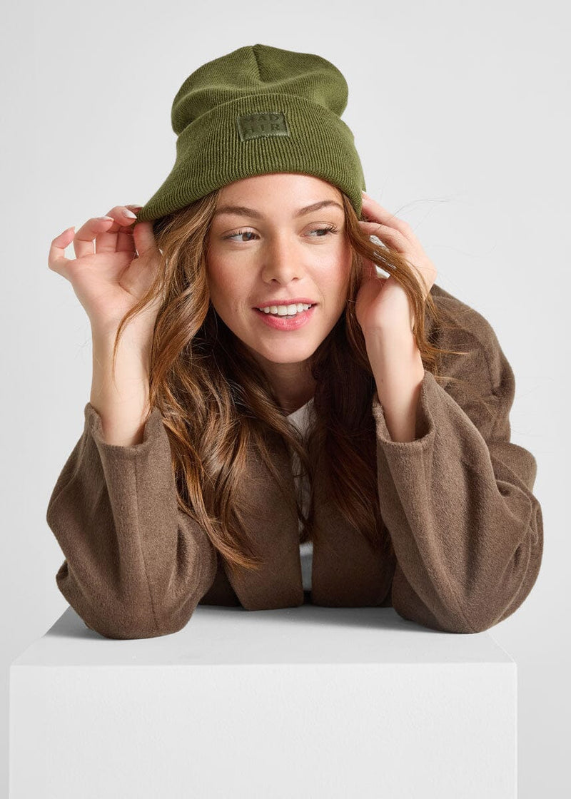 Adult Mad Hatter Knit Cuff Beanie - Olive