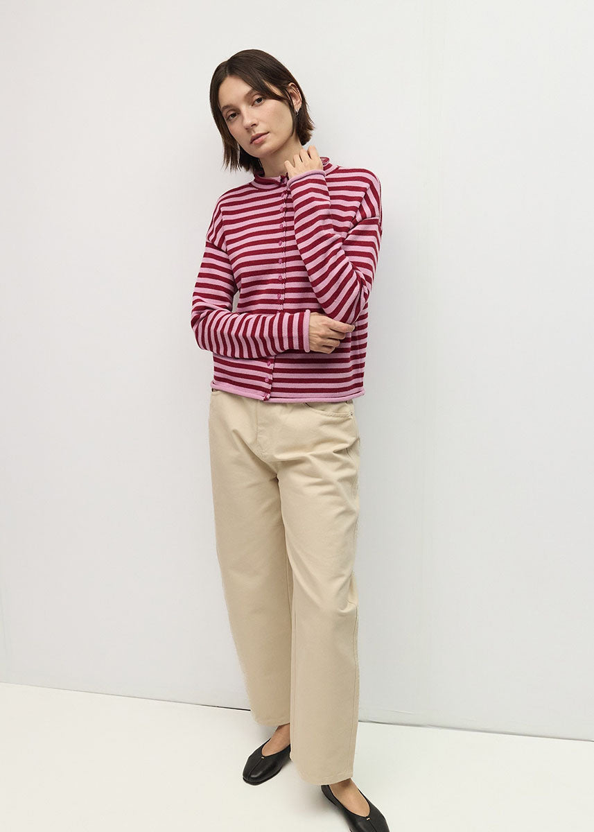 Cecelia Cardigan - Lilac & Burgundy