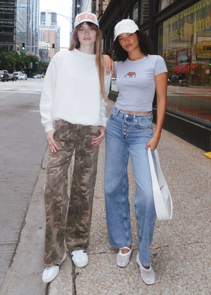 Chicago Puff Baseball Cap - Orange & Navy