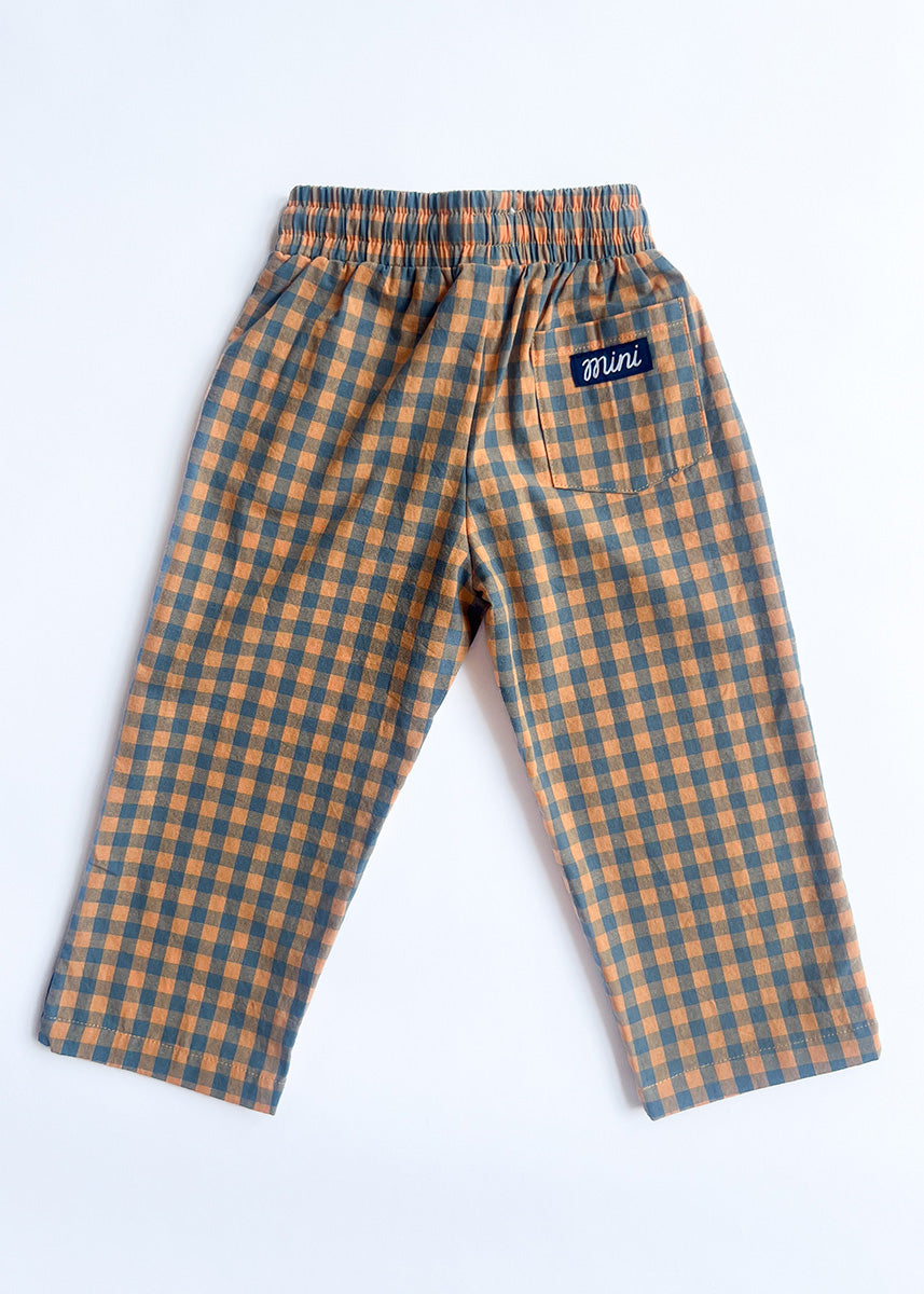 Gingham Stripe Pant - Blue & Orange