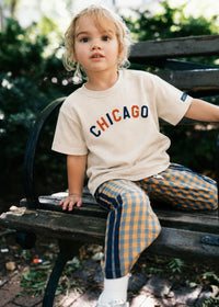 Sweet Home Chicago Oversized Tee - Orange & Navy