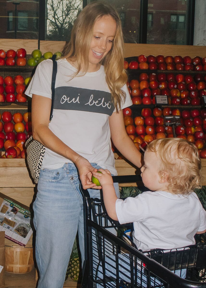 Oui Bebe Vintage Cursive T-Shirt - Black