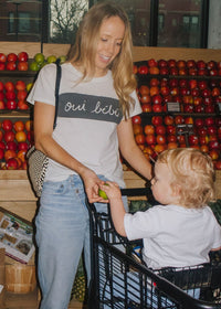 Oui Bebe Vintage Cursive T-Shirt - Black