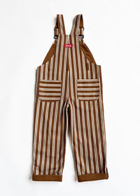 Striped Overalls - Ivory & Brown