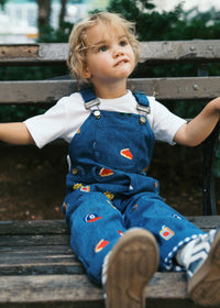 Chi Icons Embroidered Denim Overalls