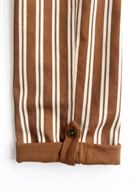Striped Overalls - Ivory & Brown