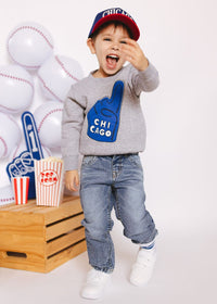 Youth Chicago Puff Baseball Cap - Blue & Red