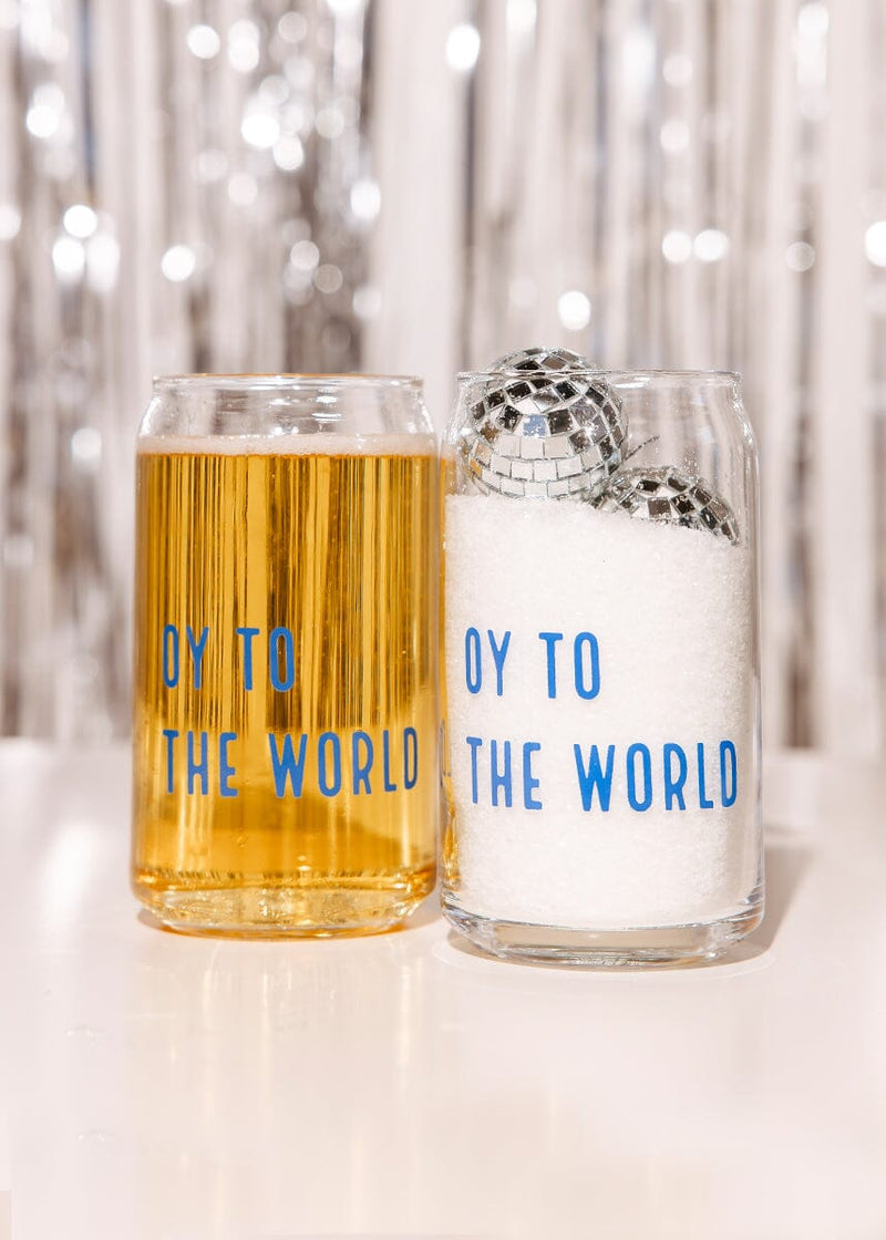 Oy To The World Beer Glass - 16 oz