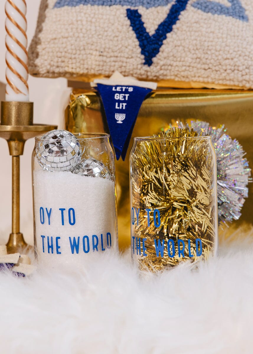 Oy To The World Beer Glass - 16 oz