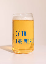 Oy To The World Beer Glass - 16 oz