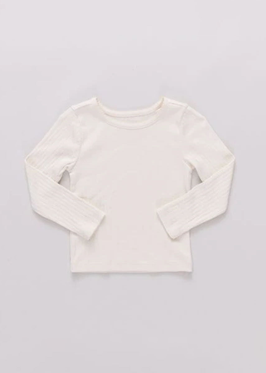 Seesaw Long Sleeve Rib Tee - Cream