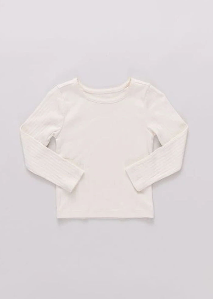 Seesaw Long Sleeve Rib Tee - Cream