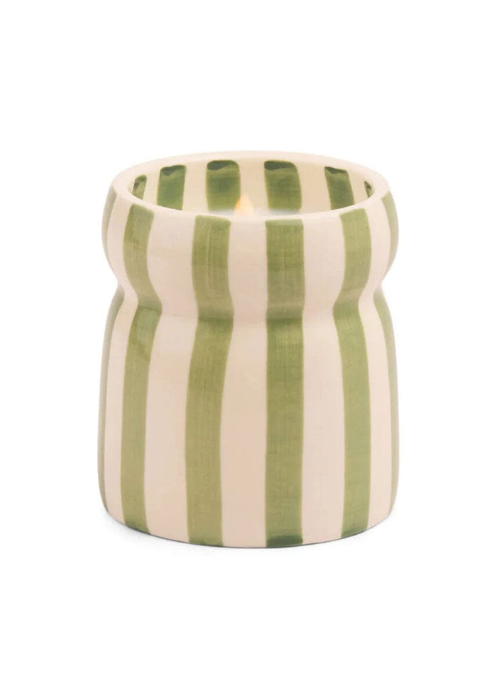 Cabana Sage Striped Candle - Bora Bora - 6.5oz