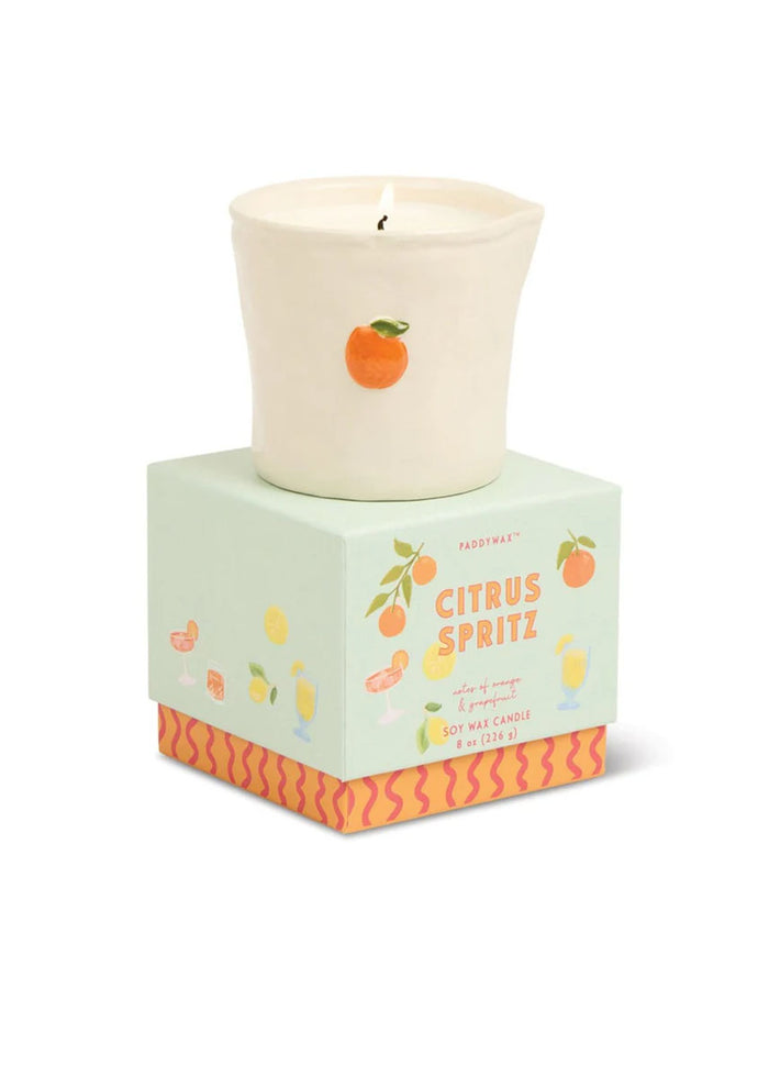 Bistro Orange Ceramic Candle - Citrus Spritz - 8oz.