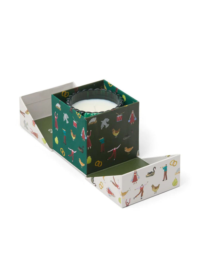 Ribbed Green Glass Candle - Balsam & Fir