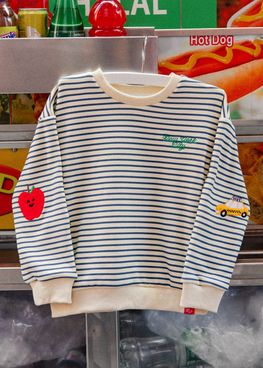 New York City Striped Patch Sweatshirt