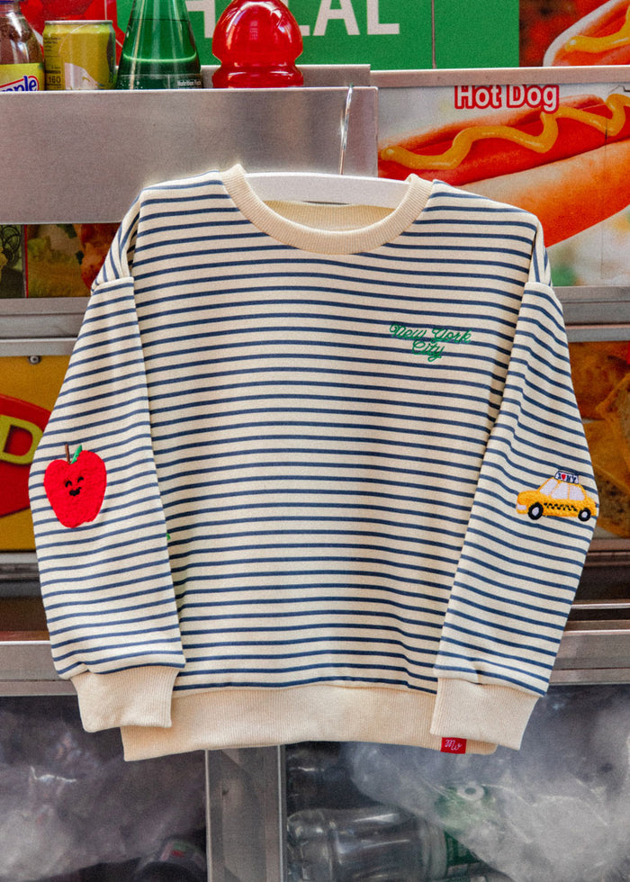 New York City Striped Patch Sweatshirt