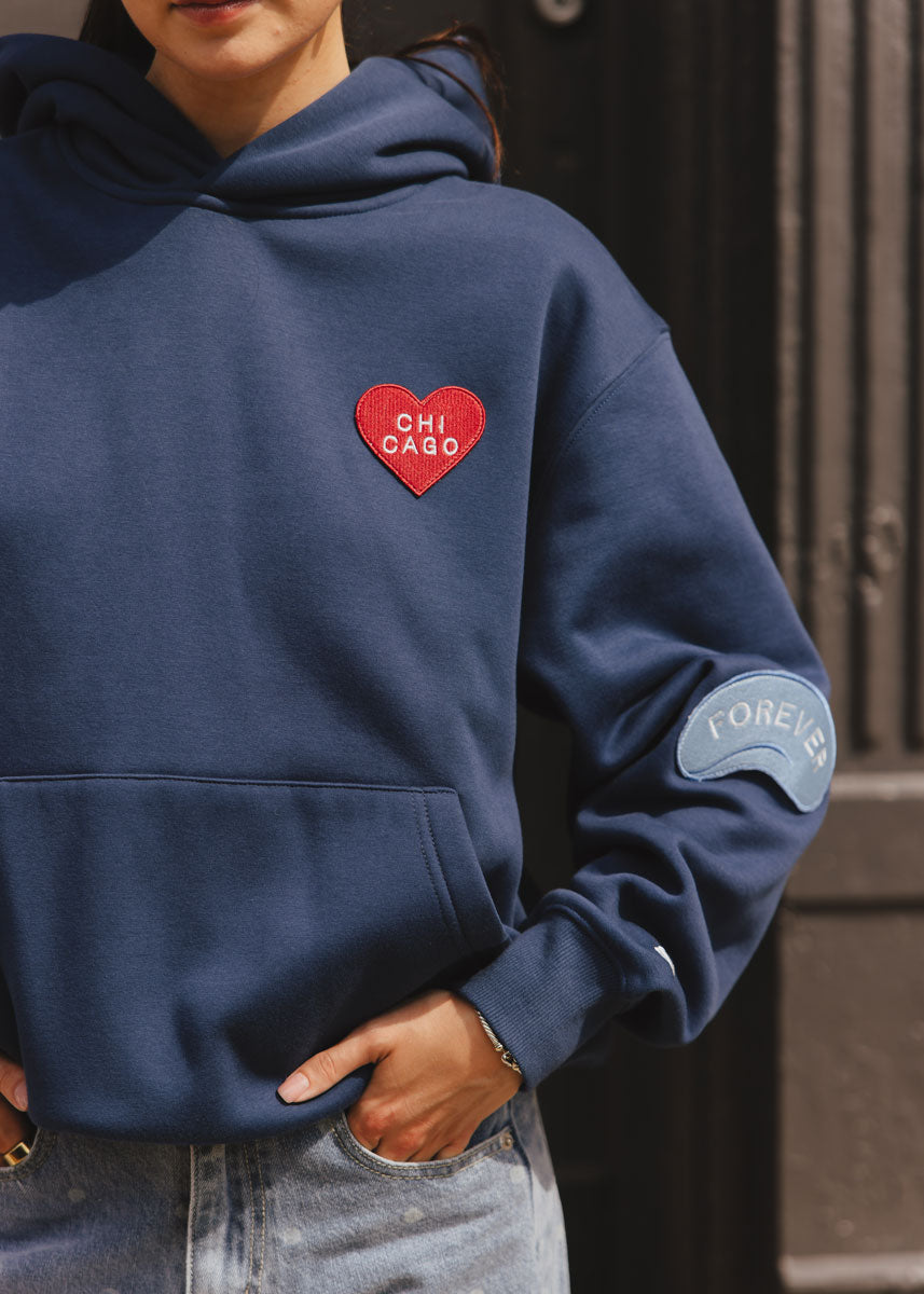Chicago Icon Patch Hoodie - Navy