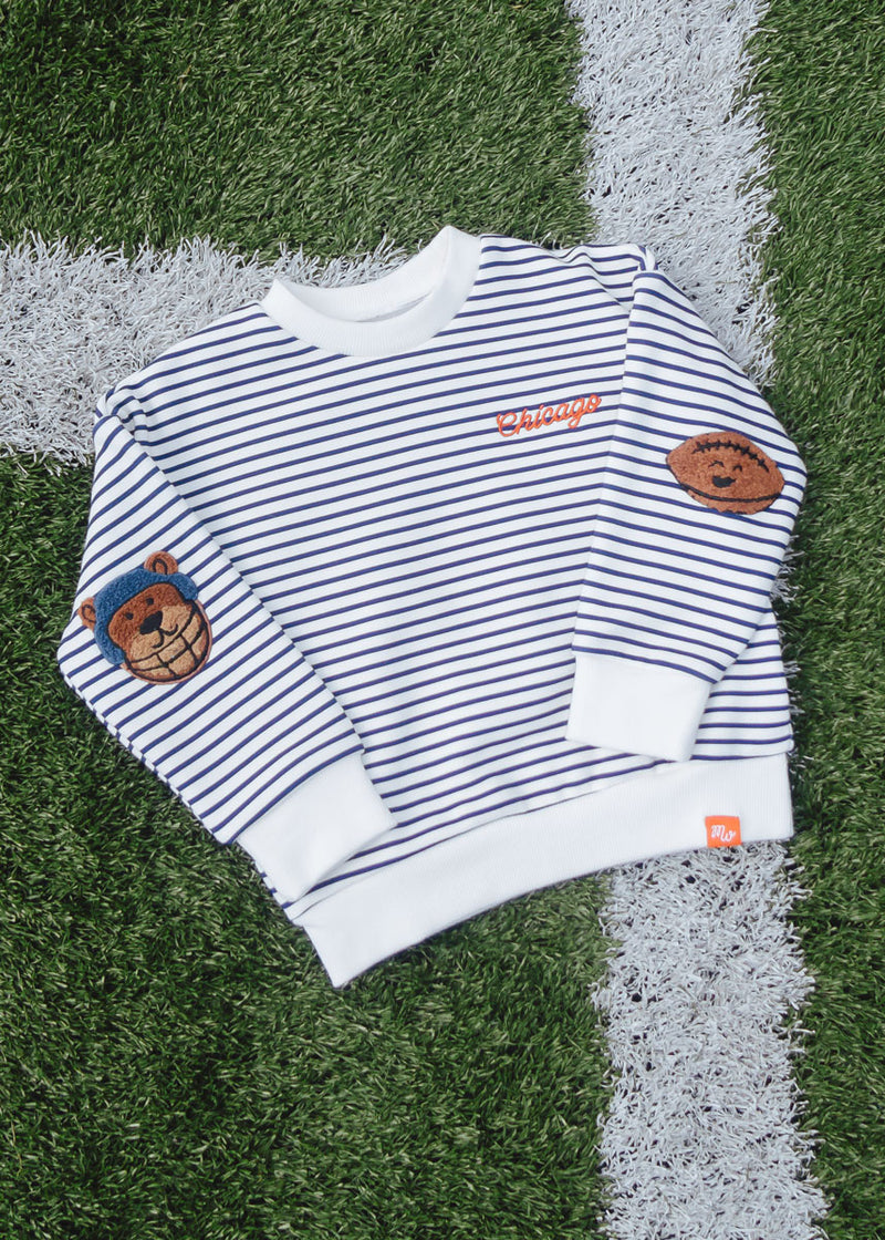 Chicago Football Striped Patch Sweatshirt