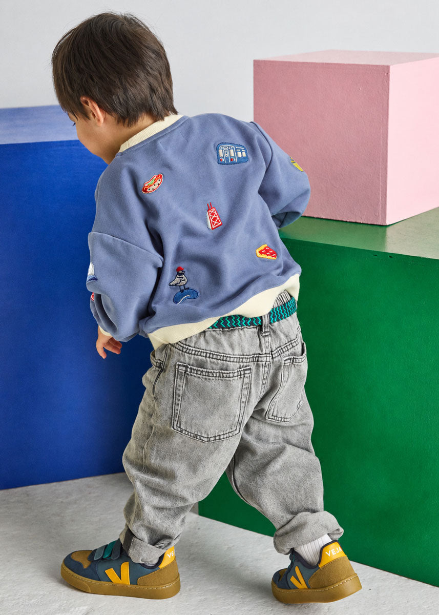 Chi Embroidered Icons Oversized Sweatshirt