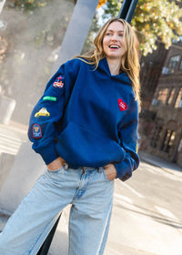 New York Icons Patch Hoodie - Navy