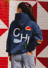 Chicago Icon Patch Hoodie - Navy