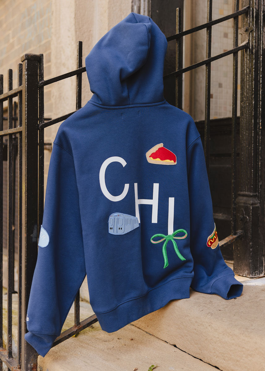 Chicago Icon Patch Hoodie - Navy