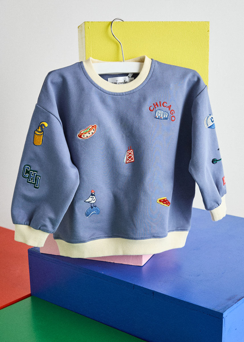 Chi Embroidered Icons Oversized Sweatshirt
