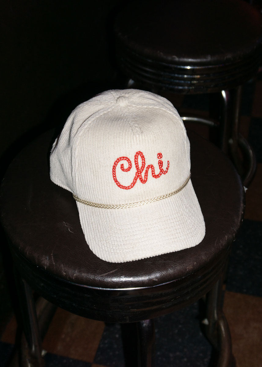 Chi Rope Wide Whale Cord Hat - Ivory