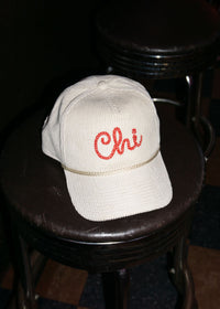 Chi Rope Wide Whale Cord Hat - Ivory