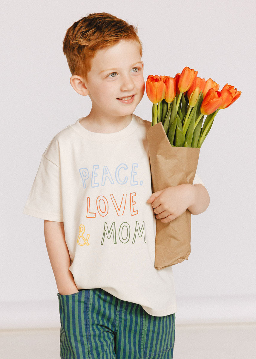 Peace, Love & Mom Toddler Tee