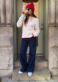 Crimson Peak Pullover Sweater - Cream Red