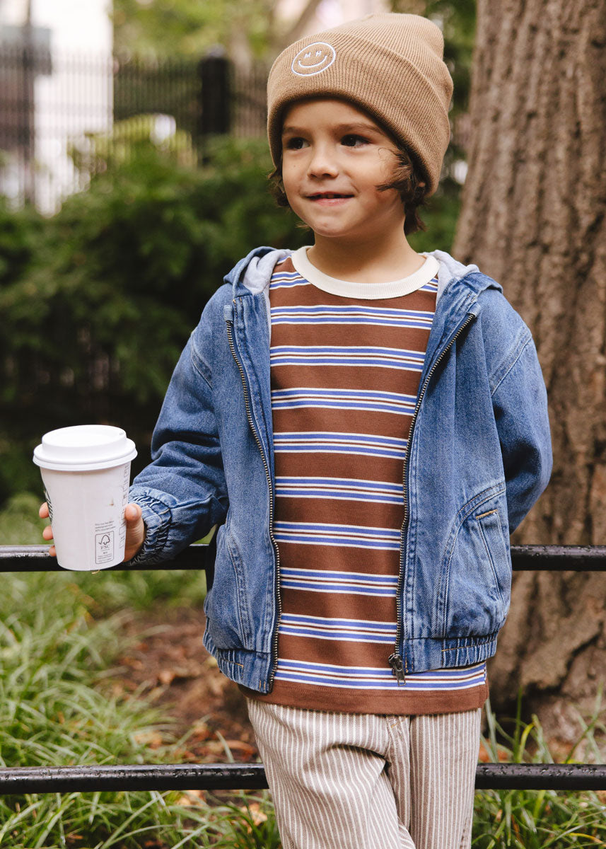 Youth Mad Hatter Smiley Cuff Beanie - Cocoa