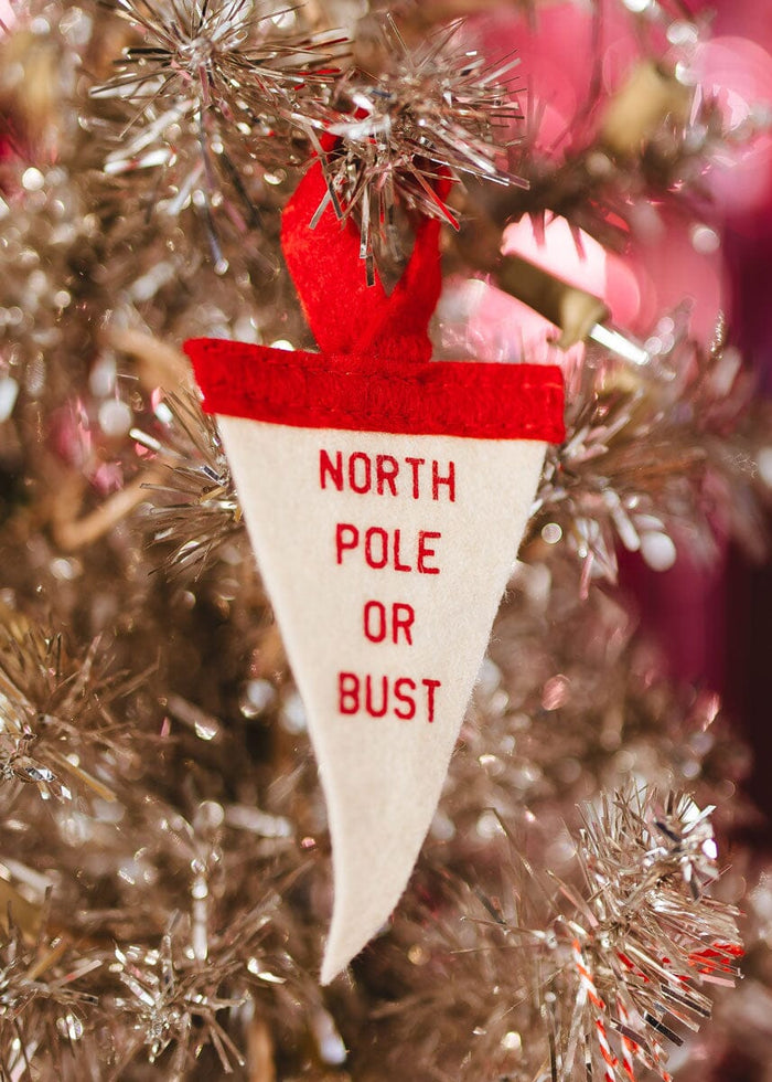 Mini Pennant Ornament - North Pole or Bust