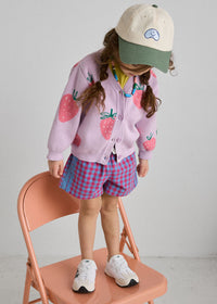 Gingham Drawstring Short - Pink & Teal