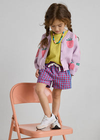 Gingham Drawstring Short - Pink & Teal