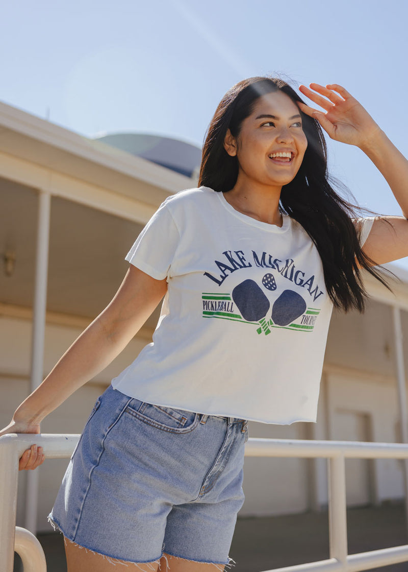 Lake Michigan Pickleball Crop Tee