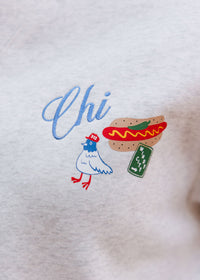 Chi Icons Mock Neck Sweatshirt - Heather Grey