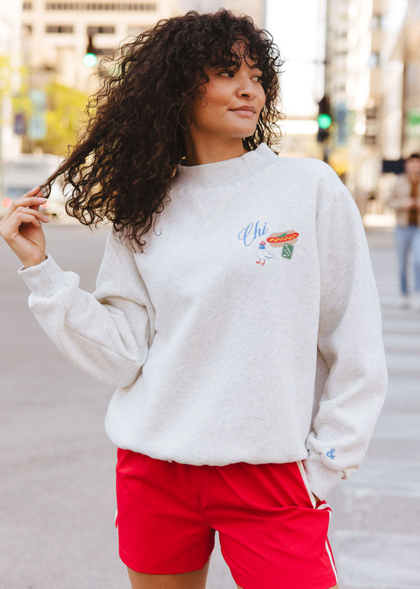 Chi Icons Mock Neck Sweatshirt - Heather Grey – Alice & Wonder