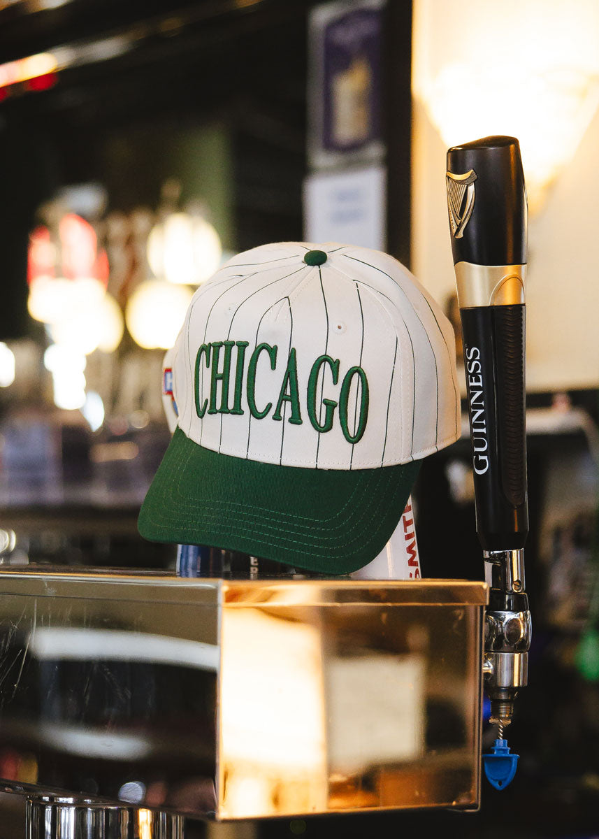 Chicago Puff Pinstripe Baseball Cap - Emerald