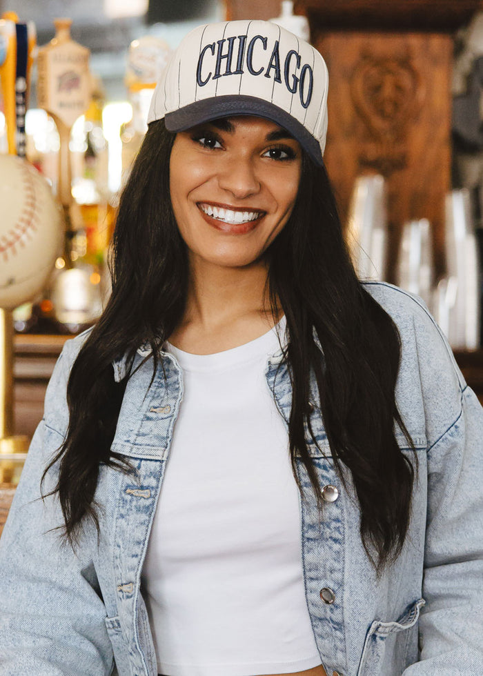 Chicago Puff Pinstripe Baseball Cap - Breaker Blue