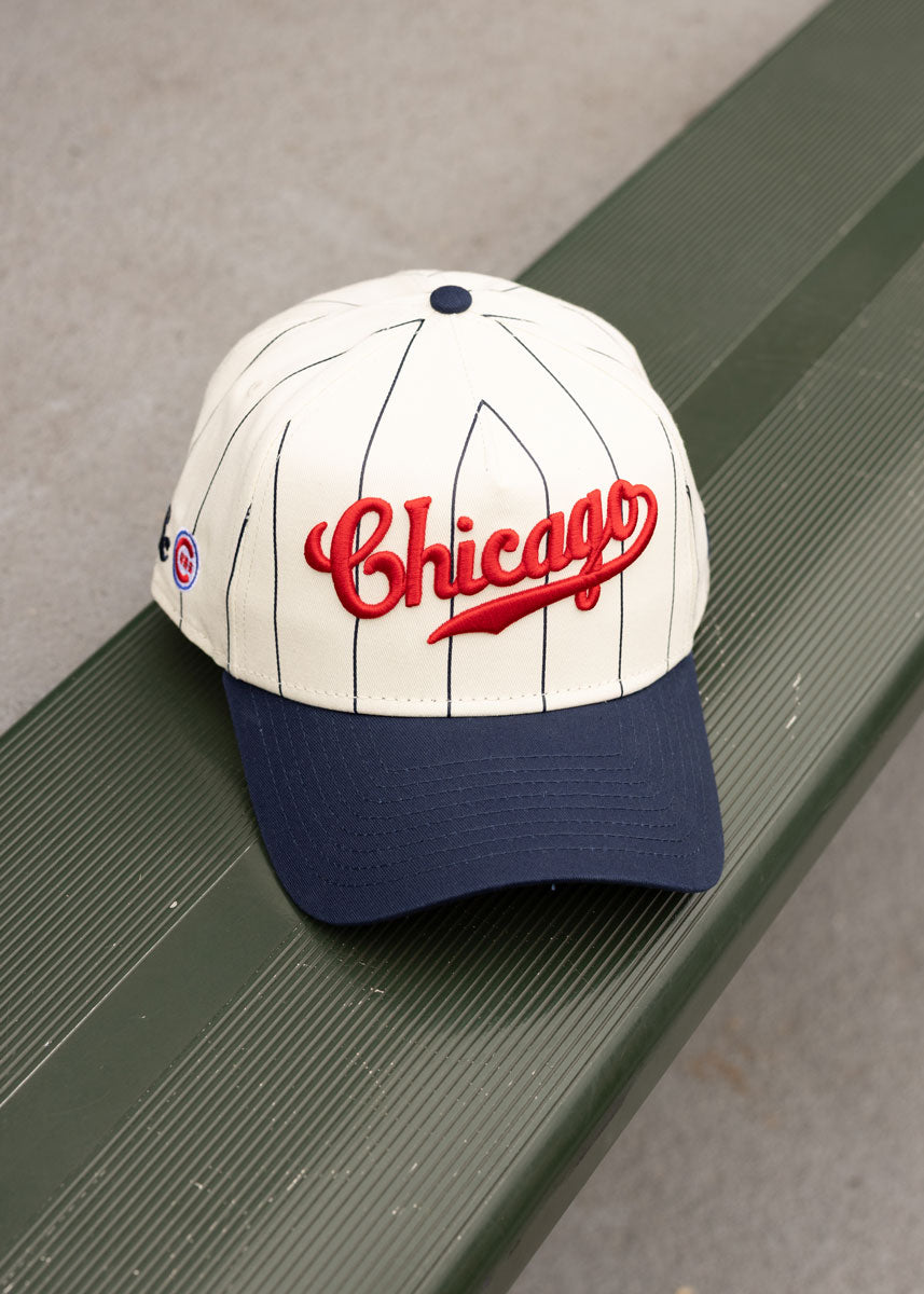 Cubs Vintage Logo Pinstripe Hat Navy – Alice Wonder