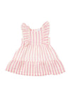 Picot Edged Dress - Pink Stripe
