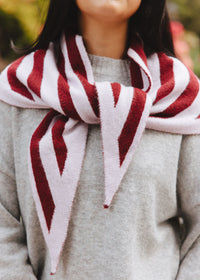MAD HTR Triangle Scarf - Burgundy & Pink